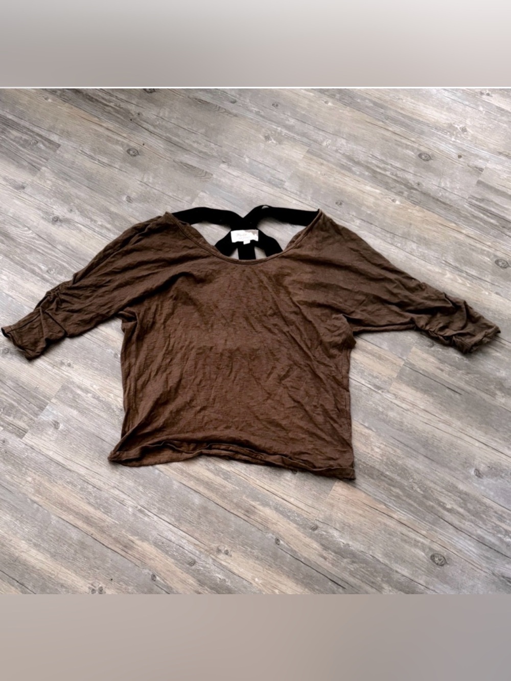 Elizabeth and James Cut Out Back 3/4 Sleeve Top